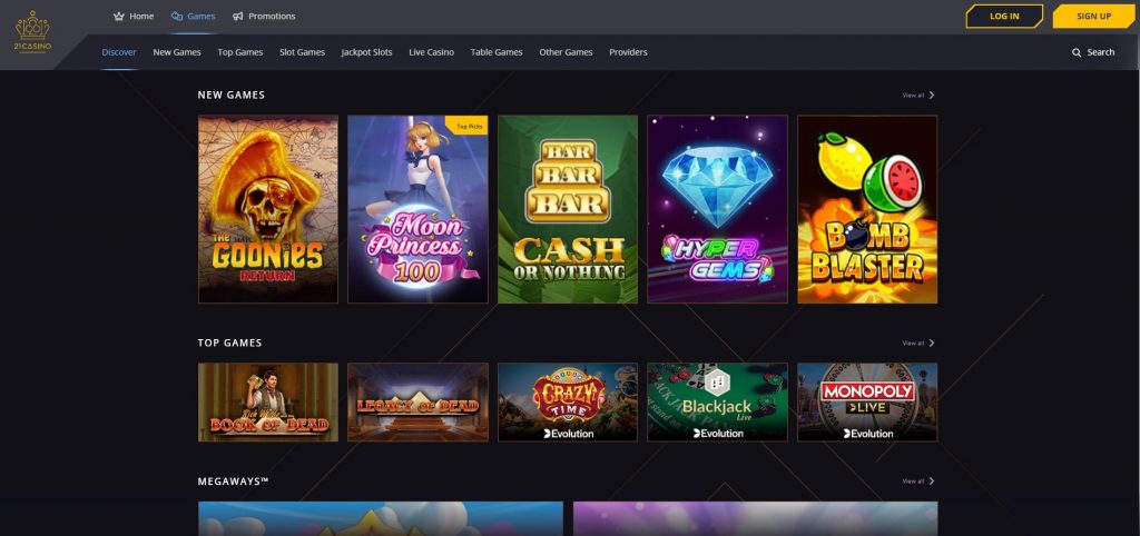 Official website of 21 Casino