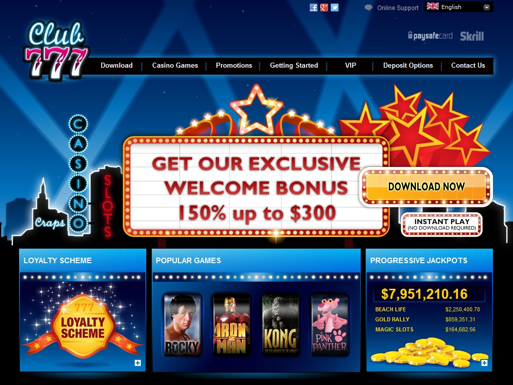Site web du casino Club 777
