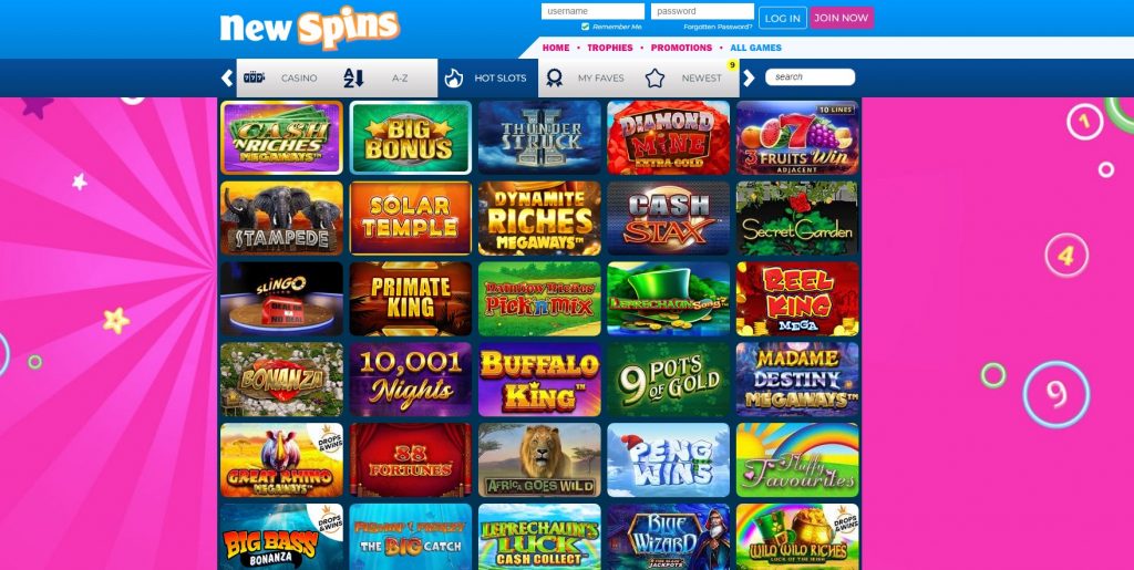 New Spins Casino website review