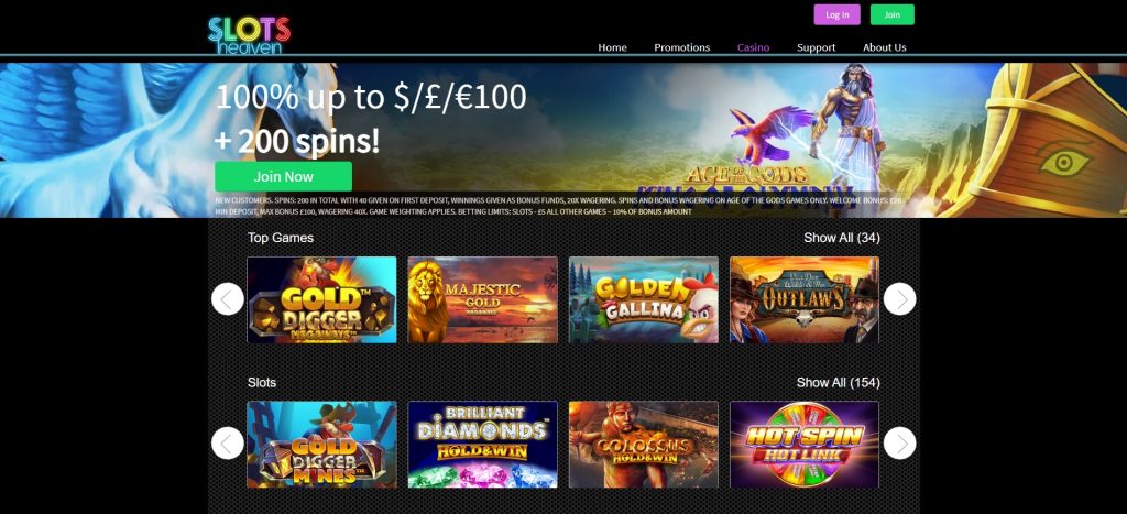 Sitio web del casino en línea Slots Heaven
