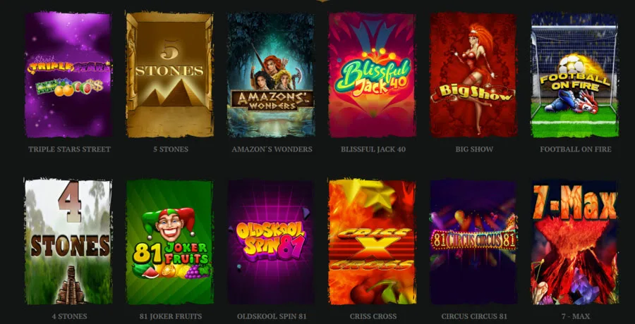 Casino Kartáč game selection