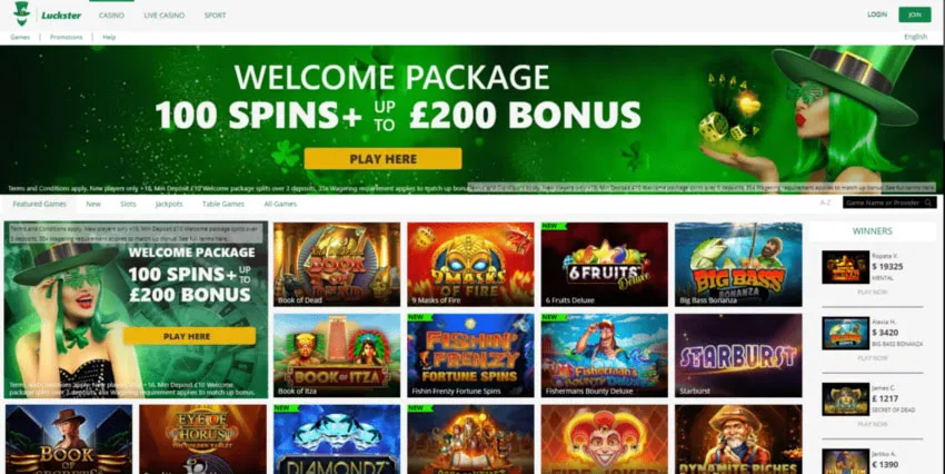 Offres de bonus du casino Luckster