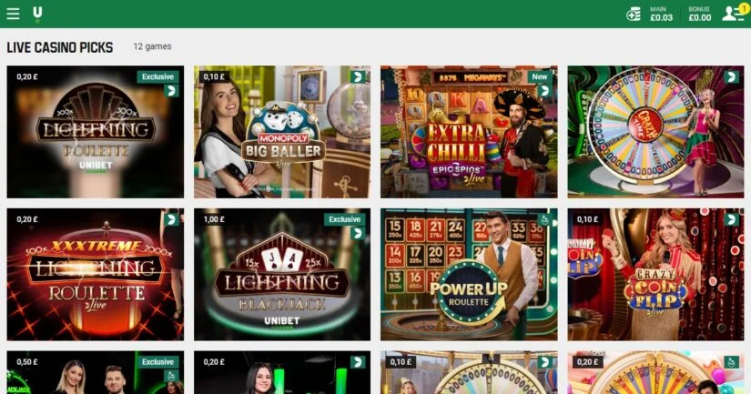 Revue du casino Unibet