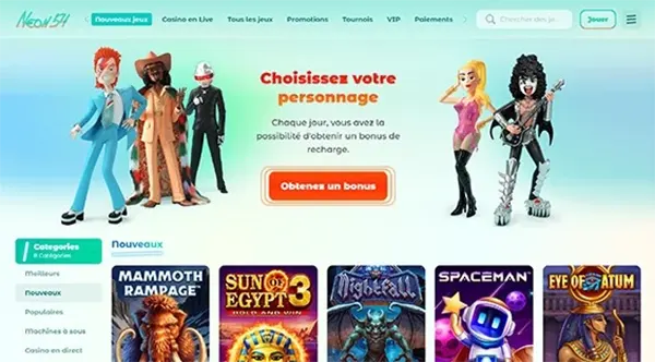 table en direct Neon54